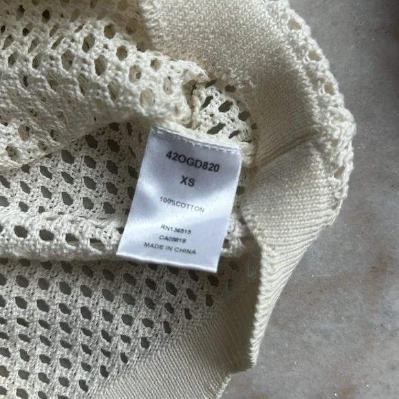 Revolve One Grey Day crocheted mesh short sleeve sweater - Picture 7 of 10